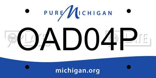 OAD04P Michigan License Plate