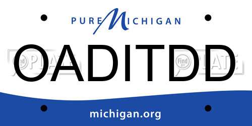 OADITDD Michigan License Plate