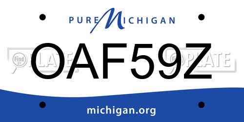 OAF59Z Michigan License Plate