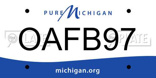 OAFB97 Michigan License Plate
