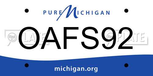 OAFS92 Michigan License Plate