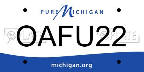 OAFU22 Michigan License Plate