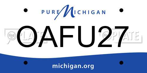 OAFU27 Michigan License Plate