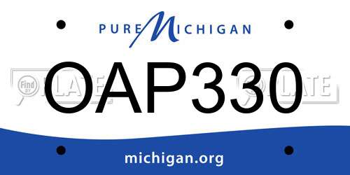 OAP330 Michigan License Plate