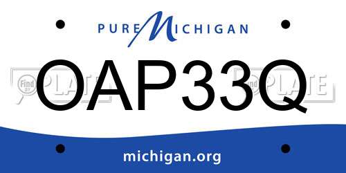 OAP33Q Michigan License Plate