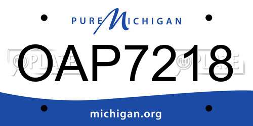 OAP7218 Michigan License Plate