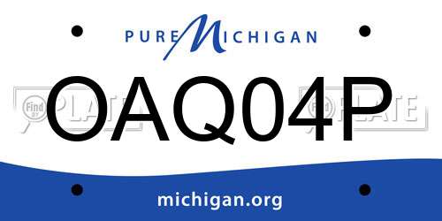 OAQ04P Michigan License Plate