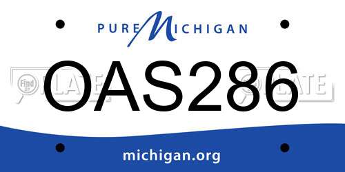 OAS286 Michigan License Plate
