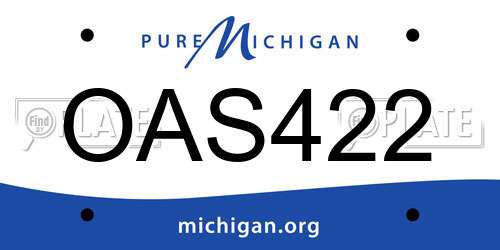 OAS422 Michigan License Plate