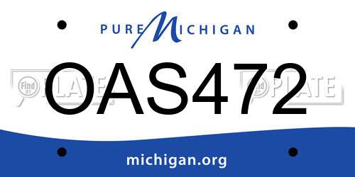 OAS472 Michigan License Plate