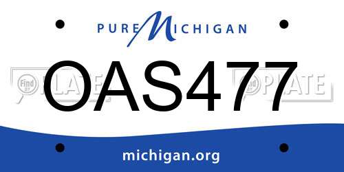 OAS477 Michigan License Plate