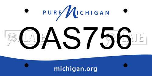 OAS756 Michigan License Plate