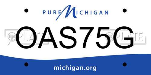 OAS75G Michigan License Plate
