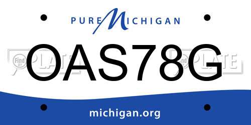 OAS78G Michigan License Plate