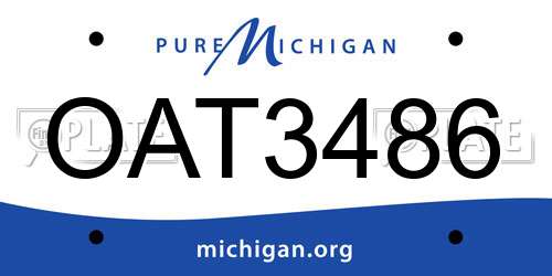 OAT3486 Michigan License Plate