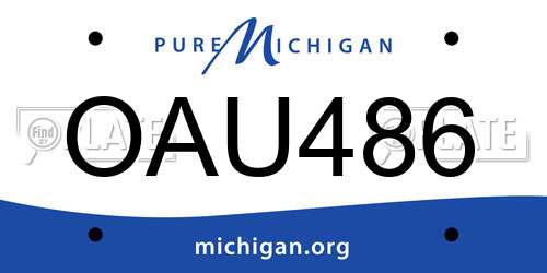 OAU486 Michigan License Plate
