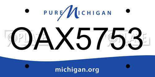 OAX5753 Michigan License Plate