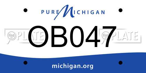 OB047 Michigan License Plate