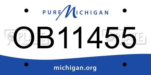 OB11455 Michigan License Plate