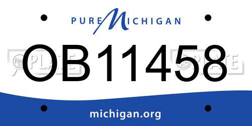 OB11458 Michigan License Plate