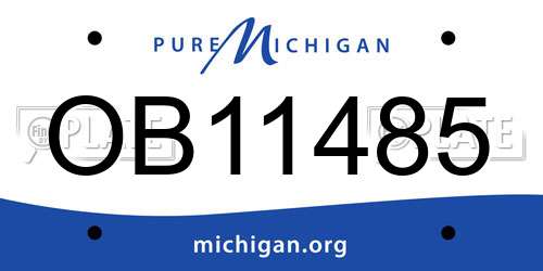OB11485 Michigan License Plate