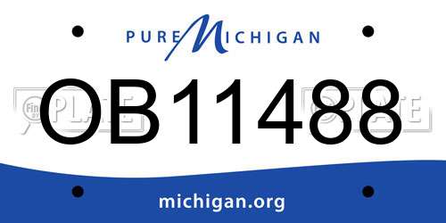 OB11488 Michigan License Plate