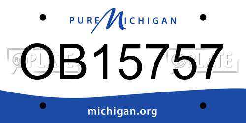 OB15757 Michigan License Plate