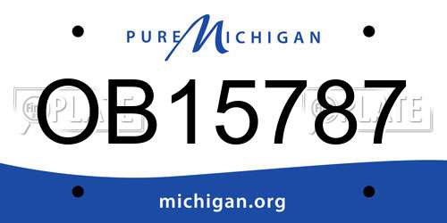 OB15787 Michigan License Plate