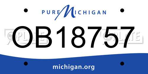 OB18757 Michigan License Plate