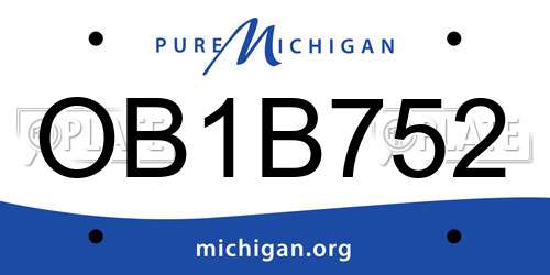 OB1B752 Michigan License Plate