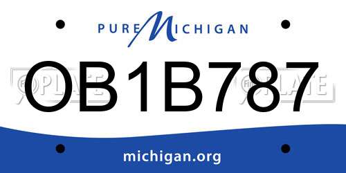 OB1B787 Michigan License Plate