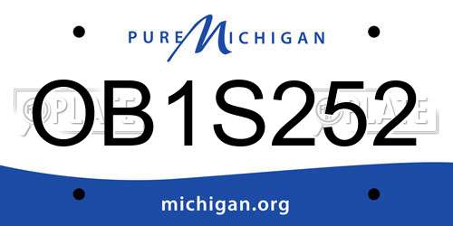 OB1S252 Michigan License Plate