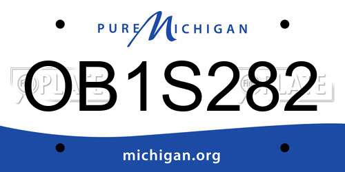 OB1S282 Michigan License Plate