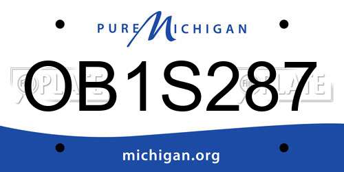 OB1S287 Michigan License Plate