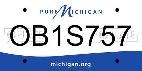 OB1S757 Michigan License Plate