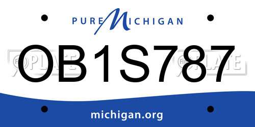 OB1S787 Michigan License Plate