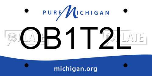 OB1T2L Michigan License Plate