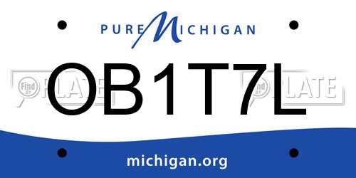OB1T7L Michigan License Plate