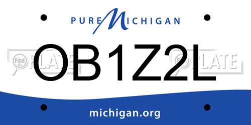 OB1Z2L Michigan License Plate