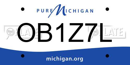 OB1Z7L Michigan License Plate