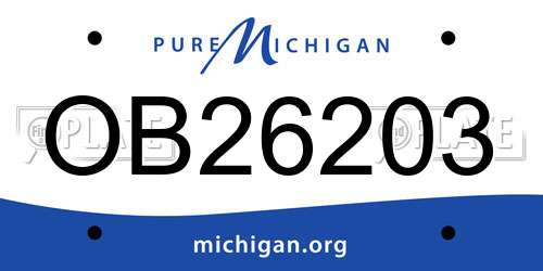 OB26203 Michigan License Plate