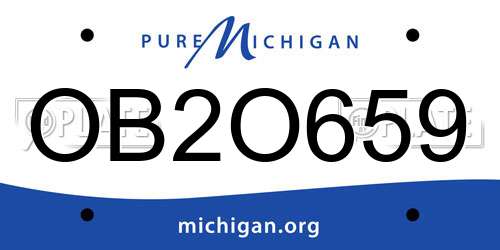 OB2O659 Michigan License Plate
