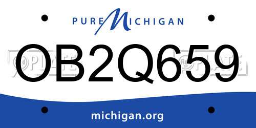 OB2Q659 Michigan License Plate