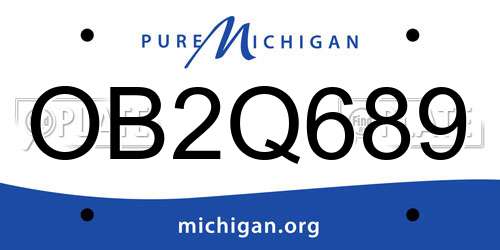OB2Q689 Michigan License Plate