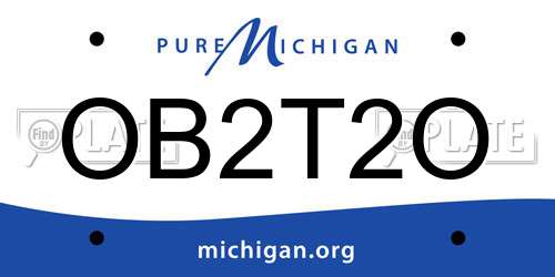 OB2T2O Michigan License Plate