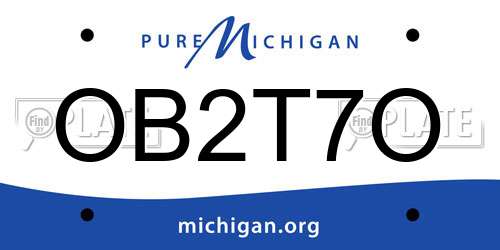 OB2T7O Michigan License Plate