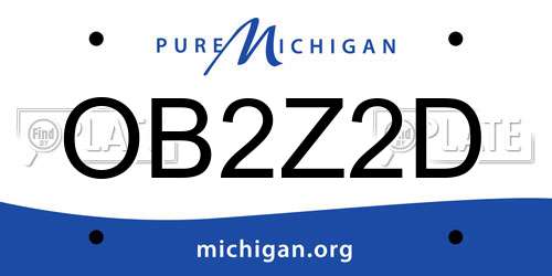 OB2Z2D Michigan License Plate