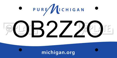 OB2Z2O Michigan License Plate