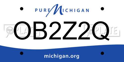 OB2Z2Q Michigan License Plate