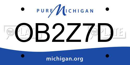 OB2Z7D Michigan License Plate